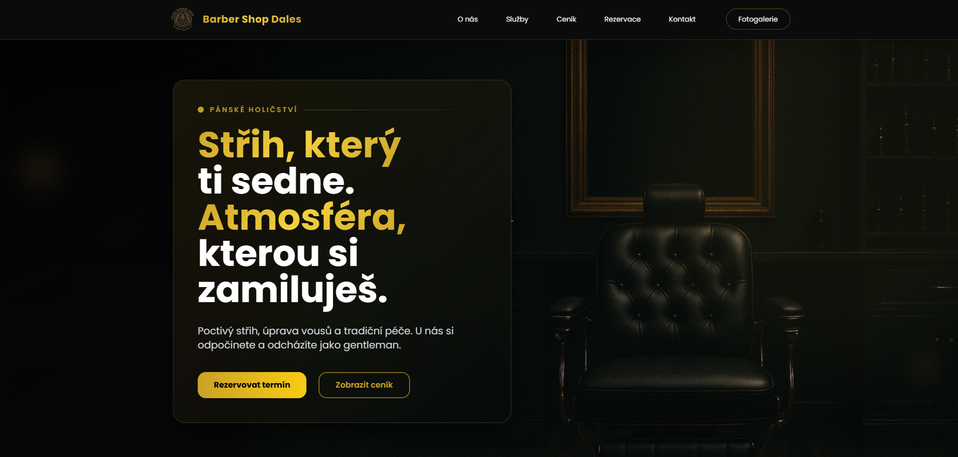 Moderní web a rezervační systém pro barber shop